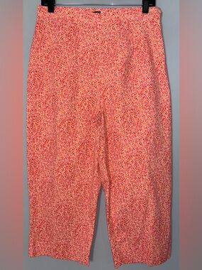 Vintage J.W. Treci Women’s 14 Coral Pink Patterned Cropped Pants